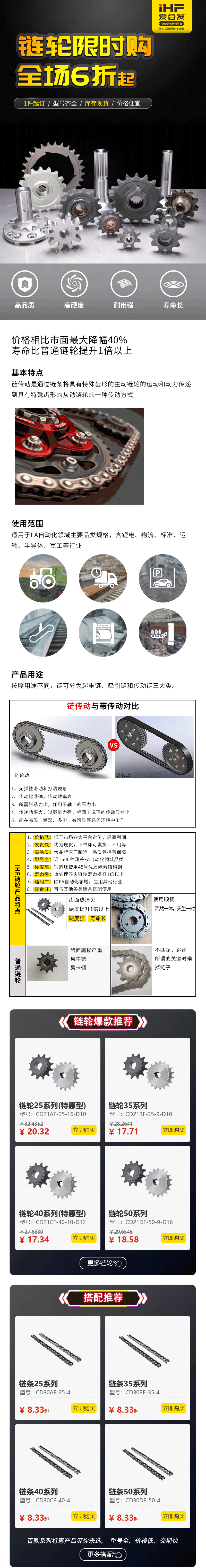 特惠現貨：鏈輪鏈條，成套搭配，更省錢、更耐用！